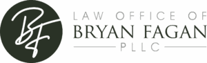 Law office logo of Bryan Fagan PLLC, representing legal services in Kingwood, Texas, including family law and criminal defense.