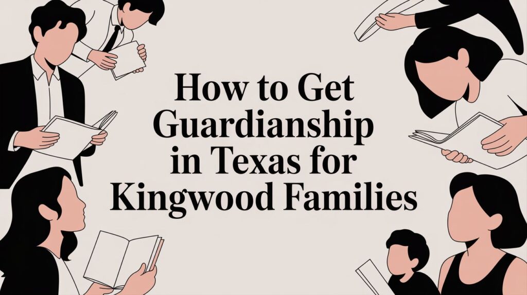 How to Get Guardianship in Texas for Kingwood Families with diverse individuals reading and discussing guardianship processes.